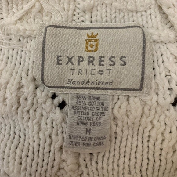 Vintage Express Tricot Handknitted Chunky Sweater M - Picture 4 of 4